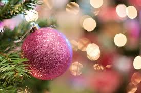 A beautiful whimsical christmas card.a pink sleigh filled with angels, glitter and blue bunnies in the glittering snow. Pink Glitter Christmas Bauble Bokeh Background Selective Focus Photography Christmas Ornament Bulb Sparkle Celebration Christmas Colorful Pxfuel