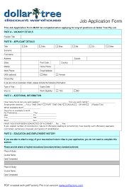Job Application To Dollar Tree Job Application Job Application Form Application Form
