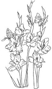 Gladiolus Flower Line Clip Art Flower Coloring Pages Flower Drawing Gladiolus Flower