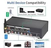 ‫جهاز فك تشفير الصوت 5.1، HDMI 2.0 عالي الدقة DTS دولبي اتموس ...‬‎