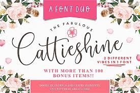 Licensed for personal and commercial use. Cattieshine Font Duo 180132 Script Font Bundles Best Script Fonts New Fonts Modern Lettering