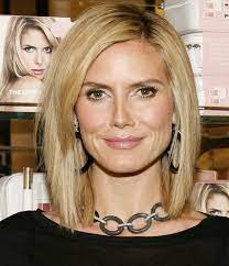 Heidi Klum Shoulder Length Layered Bob Long Bob Hairstyles Medium Length Hair Styles Heidi Klum Hair
