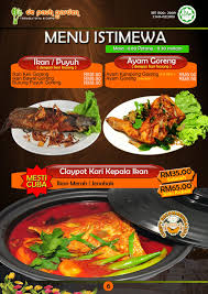 A listing on allmenus.com does not necessarily reflect our affiliation with or endorsement of the listed restaurant. De Pauh Garden Set Menu Istimewa