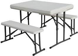 This product is compact and it folds easily. Heavy Duty Picnic Table And Bench Set