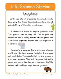 Live worksheets > english > english as a second language (esl) > reading comprehension. Grasslands Life Science Reading Comprehension Worksheet Science Reading Reading Comprehension Worksheets Science Reading Comprehension