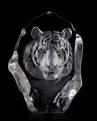 Mats Jonasson Crystal Tiger Sculpture Statue Figurine I 33567 Brand New Sculpture Crystal Art Tiger Face