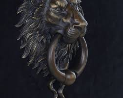 Lion Door Knocker With Ball Ring Cast Bronze With A Rubbed Etsy Sculpture Cast Bronze Sculpture Techniques