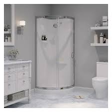 Shop sterling ensemble shower kit rh white in the shower stalls & enclosures section of lowes.com. Ove Decors Breeze Polished Chrome 76 In X 32 In X 32 In 3 Piece Round Corner Shower Kit Lowes Com Corner Shower Corner Shower Kits Shower Stall