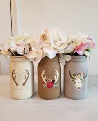 Antler Mason Jars Boho Mason Jars Rustic Mason Jars Animal Skull Mason Jars Rustic Vases Rustic Decor Mason Jar Decorations Mason Jar Diy Mason Jar Crafts