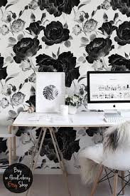 Black And White Floral Wallpaper Peel And Stick Negative Roses Removable Wallpaper Self Adhesive Wall Decor Etsy In 2020 Removable Wallpaper Wall Murals Floral Wall