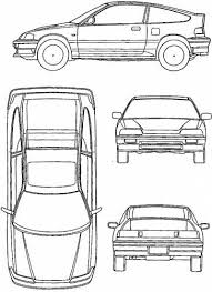 Honda Crx Coloring Page Paper Craft