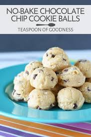 No Bake Chocolate Chip Cookies Ball Recipe Recipe Chocolate Chip Cookies Cookie Recipes Baking