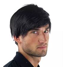 To get this style, get the sides of your hair cut short, and grow out the center until you can sweep it forward into long bangs. Sexy Men Handsome Black Short Straight Cosplay Party Hair Wig Full Wigs Kjop Til Lave Priser I Nettbutikken Joom