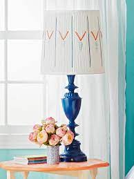 Drum lamp shades with patterns or solid colours give a modern update to a vintage or antique lamp. 22 Creative Ways To Reinvent A Lampshade Better Homes Gardens