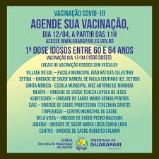 Esse site visa o agendamento de indivíduos sintomáticos. Covid 19 Prefeitura De Guarapari Abre Agendamento Para Vacinar Idosos De 60 A 64 Anos Prefeitura Municipal De Guarapari Es