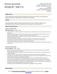 fitness specialist resume sles
