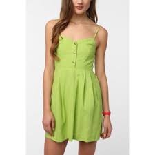 Lime Green Sun Dress From Urban Outfitters Green Linen Dress Urban Outfitters Dress Best Summer Dresses