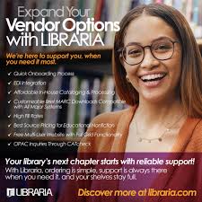 Your library deserves a vendor who works as hard as you do. Looking for the  right fit? Libraria is your full-service library partner, specializing in  the best books for your patrons. ✔️