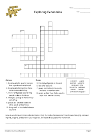 Check spelling or type a new query. Exploring Economics Crossword Puzzle Online Worksheet Maker