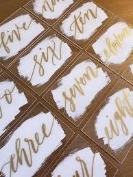 Beautiful Acrylic Table Numbers With Hand Painted Backs Perfect For Your Modern Vintage Table Numbers Wedding Diy Calligraphy Table Numbers Wedding Numbers