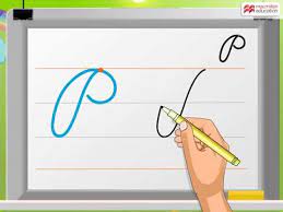Being consistent in the letters' size, spacing, slant and flow. Cursive Writing Capital Letter P Macmillan Education India Youtube