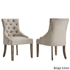 Light timber (3) blue (2) neutral. Benchwright Beige Linen Tufted Wingback Chairs