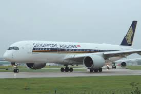 A photo of a Singapore Airlines' A350 on a runway