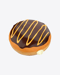 Download Download Chocolate Glazed Donut With Orange Stripes Transparent Png On Yellow Images 360 PSD Mockup Templates