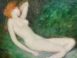 Warren Davis -nude Nymph Sleeping - 1924 Oil Painting - Etsy