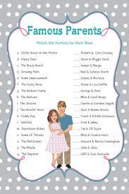 Famous Parents Game Baby Shower Game Celebrity Baby Game Etsy Boy Baby Shower Games Couples Baby Shower Games Couples Baby Showers