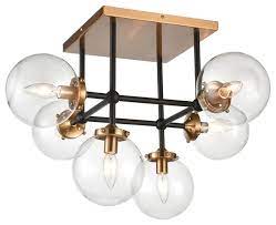 4.1 out of 5 stars. Mid Century Modern 6 Light Semi Flush Mount In Matte Black Antique Gold Finish Contemporary Flush Mount Ceiling Lighting By Ownax Houzz