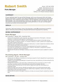 Introduction creating a job description to advertise a new vacancy requires research, speaking to managers and more. Parts Manager Resume Samples Qwikresume