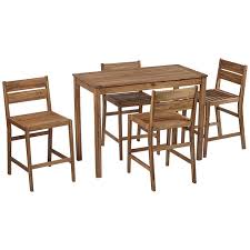 The seats are all contoured for your comfort the wiscasset outdoor patio wood bar stool set of 2. Nova 5 Piece Outdoor Bar Table With 4 Counter Stools 82n51 Lamps Plus