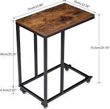 For Living Room Balcony Tmj009h Coffee Table With Metal Frame And Rolling Castors Ibuyke Industrial Side Table End Table Bedroom Bedside Tables Furniture Living Room Furniture The cu becomes a table when you flip it on highly mobile and minimally designed, the vasagle industrial side table fits in with any décor.