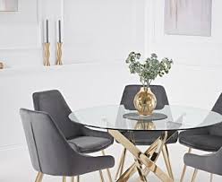 We have the largest selection of dinette sets and you'll receive the best customer service in the industry. Denver 110cm Gold Leg Glass Dining Table With Fern Velvet Chairs