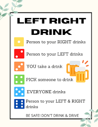 Roll a die to display a number. Left Right Drink Party Game Drunk Dice Game Drinking Games Etsy