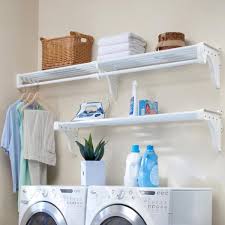 Apr 23, 2021 · next, measure the length of your useable wall space — both the back wall and any side walls. Ez Shelf Expandable Laundry Room Shelves With Closet Rod 64 In W 120 In W White Wire Wall Mounted Shelf Kit With Brackets Ezs K Wlr 120 The Home Depot