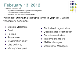 February 13 2012 Mission Statement Goal Policies Procedures