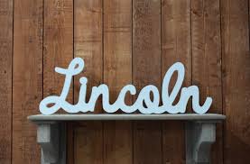Lincoln Custom Wooden Name Sign Nursery Baby Name Wedding Shower Gift Baby Names Short Baby Names Best Baby Gifts