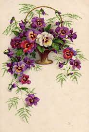 Victorian Scrap Vintage Card Victorian Card Vintage Flowers Vintage Cards Pansies
