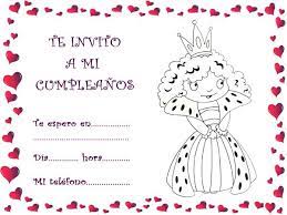 Invitaciones de cumpleaños para niñas para dibujar. Bonitas Tarjetas De Invitaciones De Cumpleanos Para Pintar Colorear Imagenes