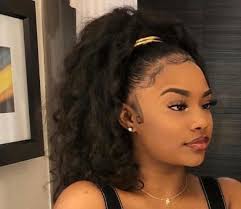Bun Pin With Natural Curls Ponytail Styles Natural Hair Styles Curly Hair Styles