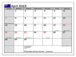 April 2019 Calendar Australia Calendar Printables Holiday Calendar Printable Calendar March