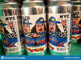 Funny Cover Of Danish Beer By Mikkeller Brewery With Bright Comic Design Of Cans Of Drinks Photo About Bottle Brew Food Cold Denm In 2020 Danish Beer Brewery Beer
