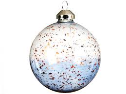 Les supensions en verre traditionnelles. Boule De Noel En Verre Tachetee Transparente 8 Cm