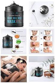 Dead Sea Mud Mask With Activated Charcoal Deep Cleansing Clay Face Mask For Reduction In Pores Spo Mud Mask Mask For Oily Skin Dead Sea Mud Mask