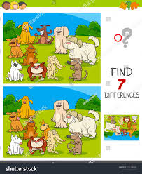 cartoon illustration of finding seven differences between pictures educational game cartoon illustration educational games for kids hidden pictures printables