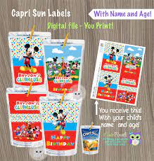 Mickey Mouse Labels Mickey Mouse Invitation Mickey Mouse Centerpiece Mickey Mouse Clubhouse