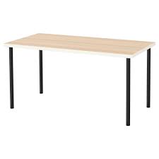 Linnmon Adils Table White White Stained Oak Effect Black 59x29 1 2 Ikea Office Table Table
