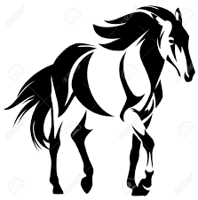Black And White Mustang Logo Clipart Wild Horse Black And White Outline Mustang Vector Design Horse Silhouette Horse Outline Mustang Horse